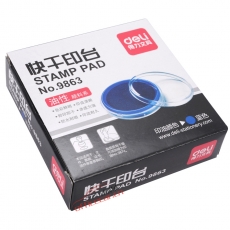 得力 Deli 9863 Ф81.5mm 圓形透明外殼快干印臺(tái) 藍(lán)色