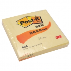 3M 654 經(jīng)典報(bào)事貼 76*76mm （黃色） 12本/封