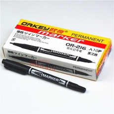 歐奇 Orkey OR-216 小雙頭油性記號筆 （黑色） 10支/盒
