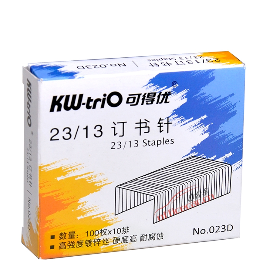可得優(yōu) KW-triO NO.023D 高強(qiáng)度鍍鋅絲訂書(shū)釘 23/13 1000枚/盒