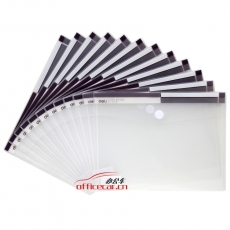 得力 Deli 5504 A4粘扣文件袋 12只/包 顏色隨機(jī)