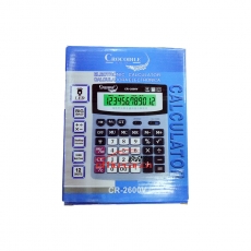 鱷魚 Crocodile CR-2600V （帶燈）熒光中臺大按鍵計(jì)算器 12位 白色
