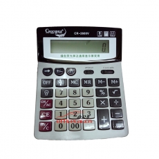 鱷魚 Crocodile CR-2600V （帶燈）熒光中臺大按鍵計(jì)算器 12位 白色