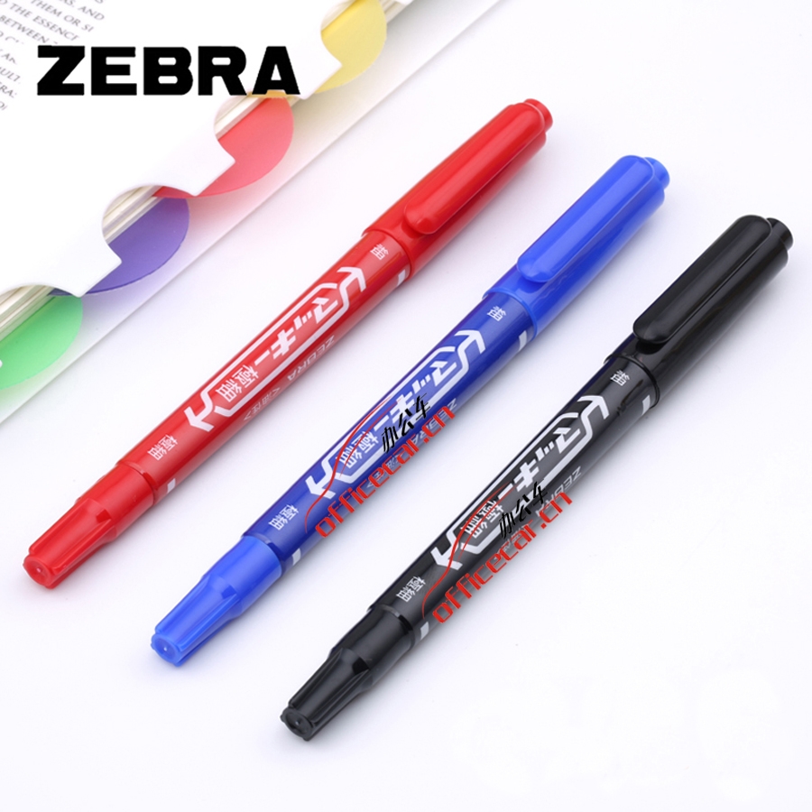 斑馬 ZEBRA MO-120-MC 小雙頭記號(hào)筆（油性記號(hào)筆）速干耐水 (黑色) 10支/盒