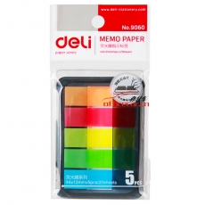 得力 Deli 9060 熒光膜指示45*12mm藍綠黃粉橘五色分類標(biāo)簽 百事貼