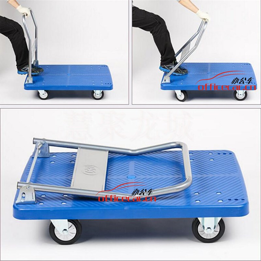 國產(chǎn) Domestic 90*60cm （膠板質(zhì)量好）（超靜音加厚）手拉大平板車/手推車/手拉車/拖車(300型)
