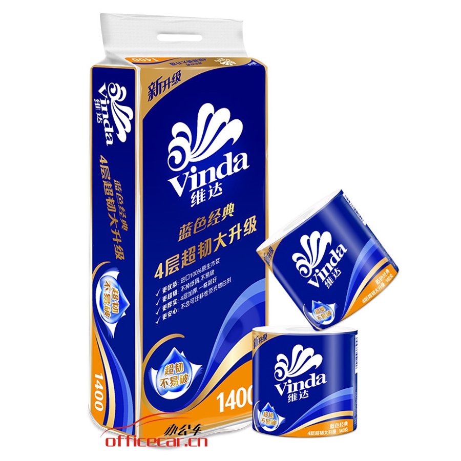 維達(dá) Vinda V4069 藍(lán)色經(jīng)典衛(wèi)生紙卷紙 140g 10卷/條 6條/袋