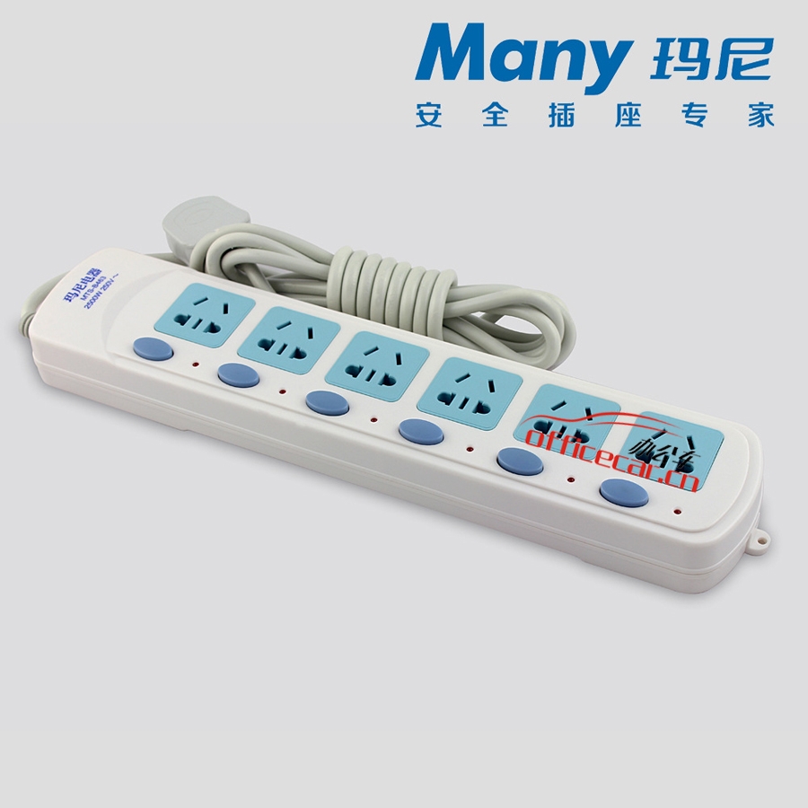 瑪尼電器 many 463-3 6位獨(dú)立開關(guān)插座/排插