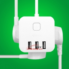 公牛 BULL GN-U303U （魔立方）總控開(kāi)關(guān) 3位1.5米（帶3口USB） 插座/插排/插線板