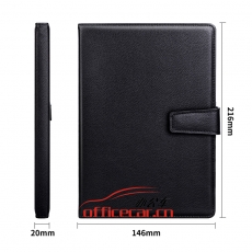 得力(deli)3302 16K120張商務(wù)磁扣皮面本辦公用品 工作記事本日記本會議記錄本筆記本子文具 黑色